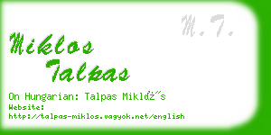 miklos talpas business card